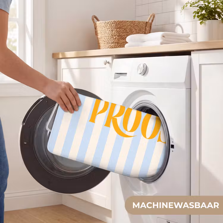 Wc Mat - Oranje - Blauw - Strepen - Proost — 5