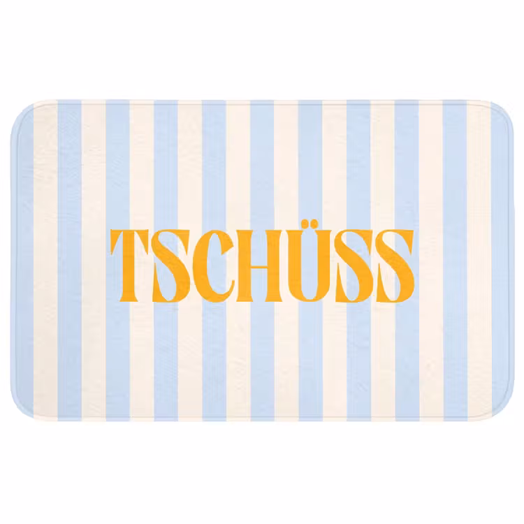Wc Mat - Oranje - Blauw - Strepen - Tschüss — 1