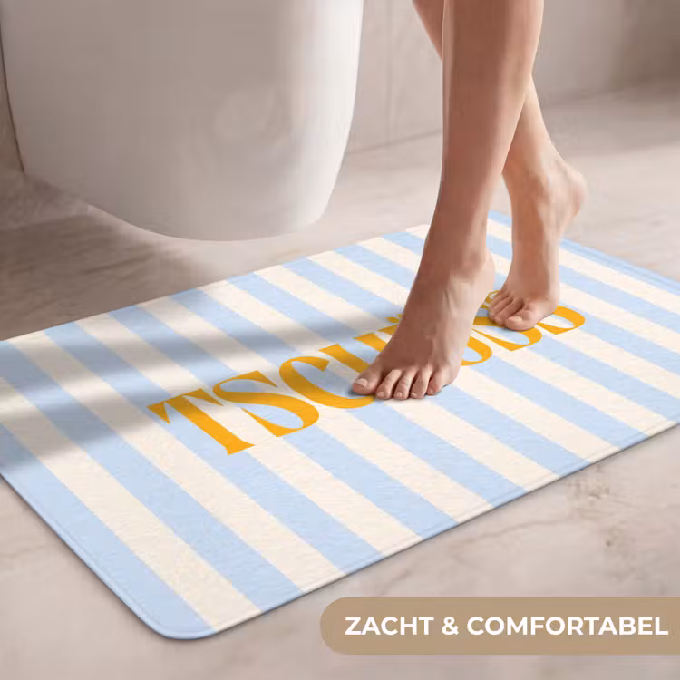 Wc Mat - Oranje - Blauw - Strepen - Tschüss — 7