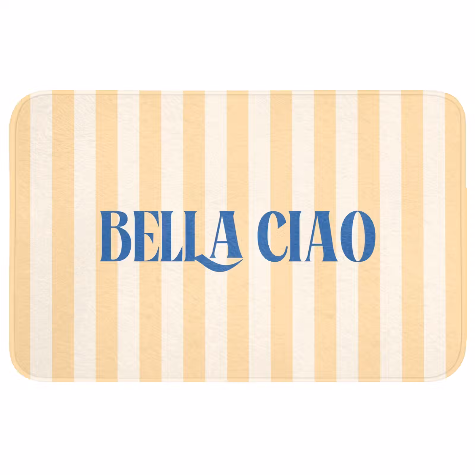 Wc Mat - Blauw - Geel - Strepen - Bella Ciao — 1