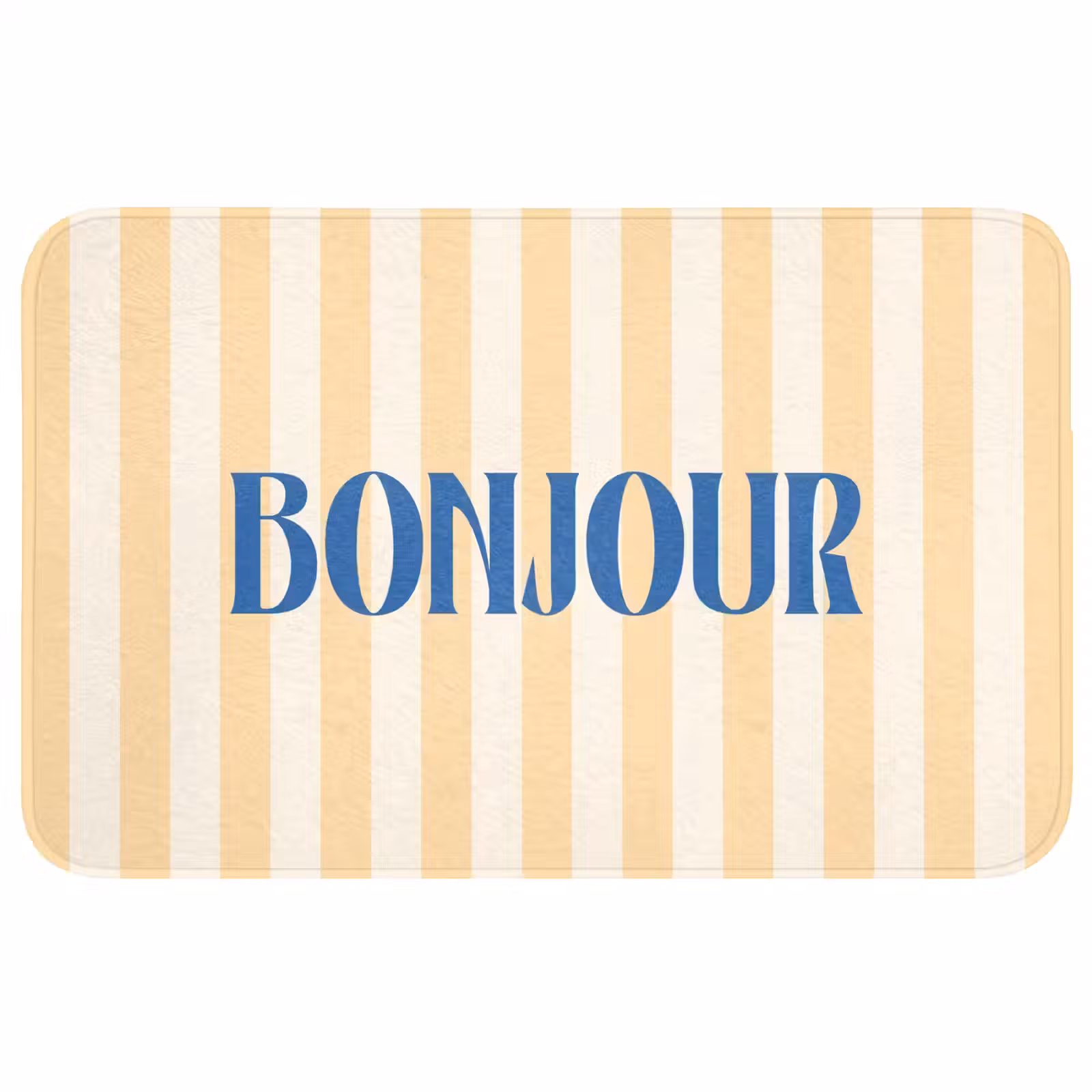 Wc Mat - Blauw - Geel - Strepen - Bonjour — 1