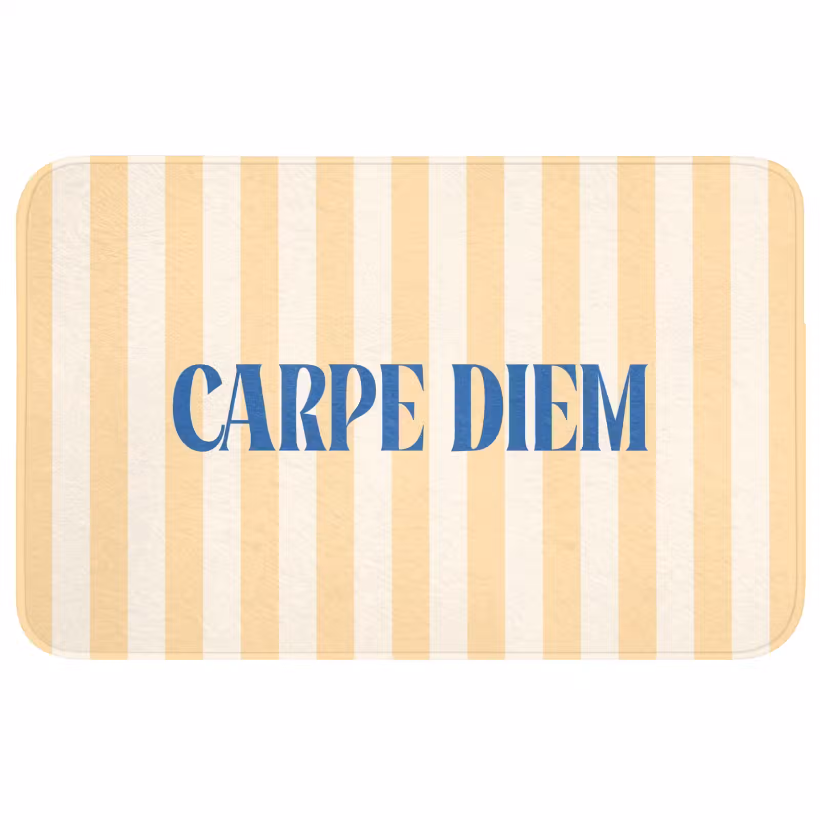 Wc Mat - Blauw - Geel - Strepen - Carpe Diem — 1