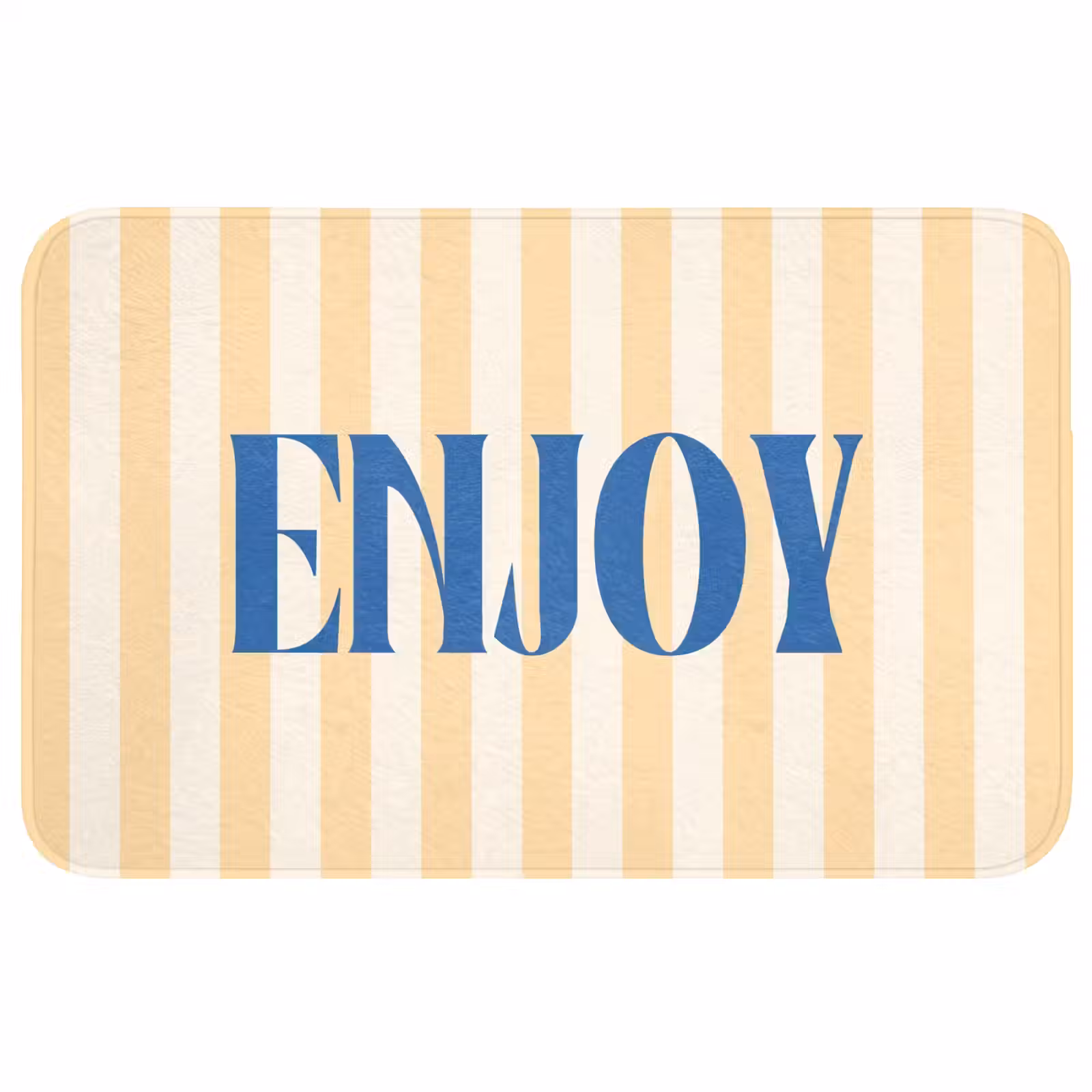 Wc Mat - Blauw - Geel - Strepen - Enjoy — 1