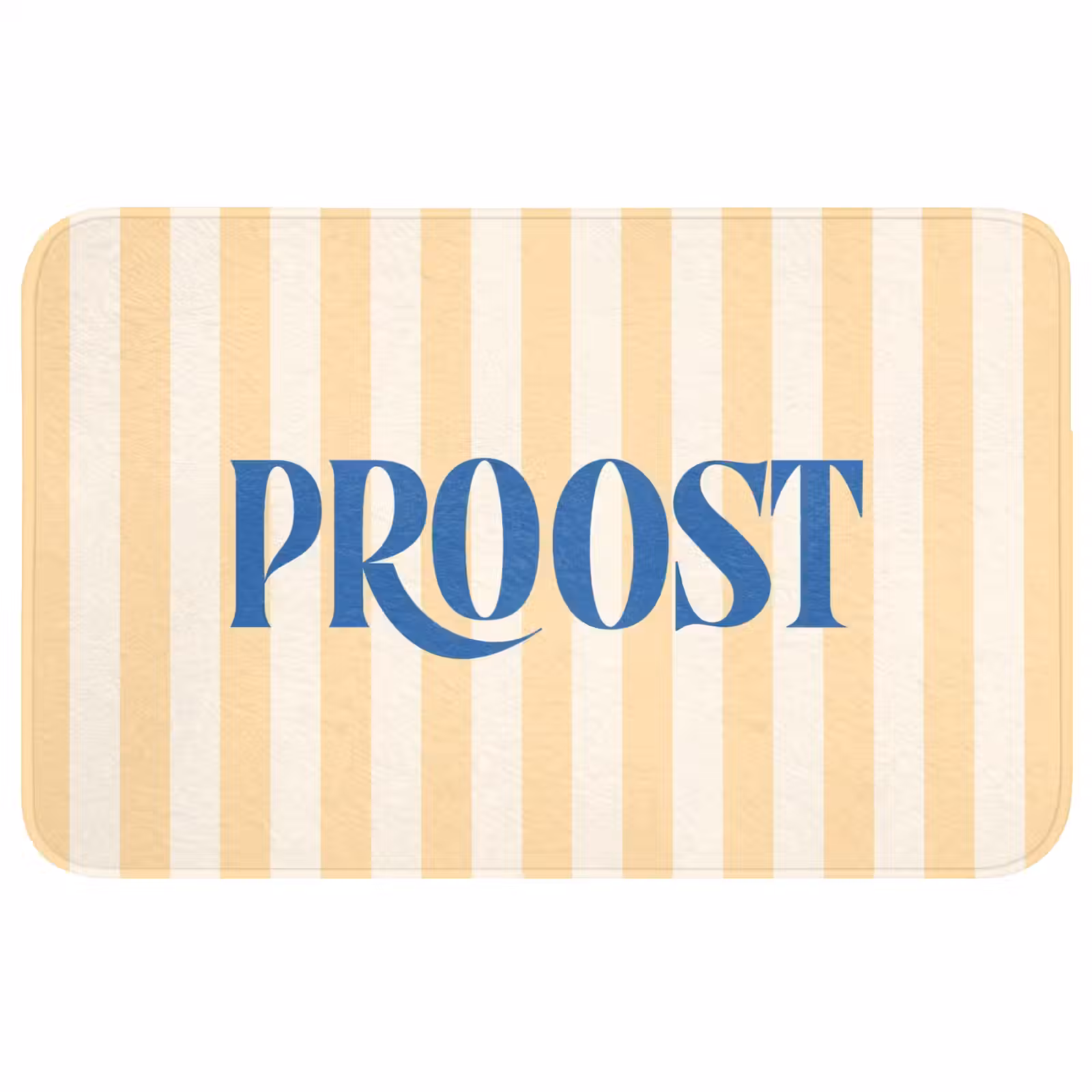 Wc Mat - Blauw - Geel - Strepen - Proost — 1