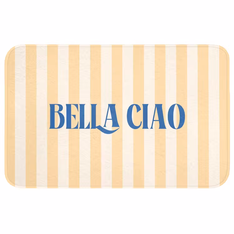 Wc Mat - Blauw - Geel - Strepen - Bella Ciao — 1
