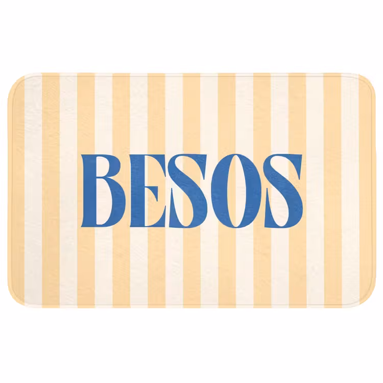Wc Mat - Blauw - Geel - Strepen - Besos — 1