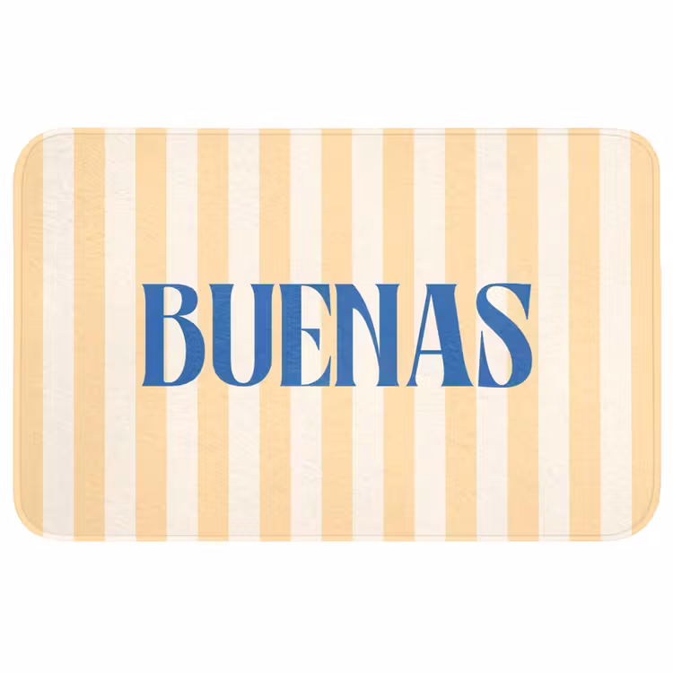Wc Mat - Blauw - Geel - Strepen - Buenas — 1