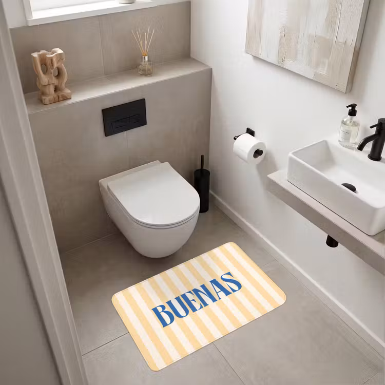 Wc Mat - Blauw - Geel - Strepen - Buenas — 6