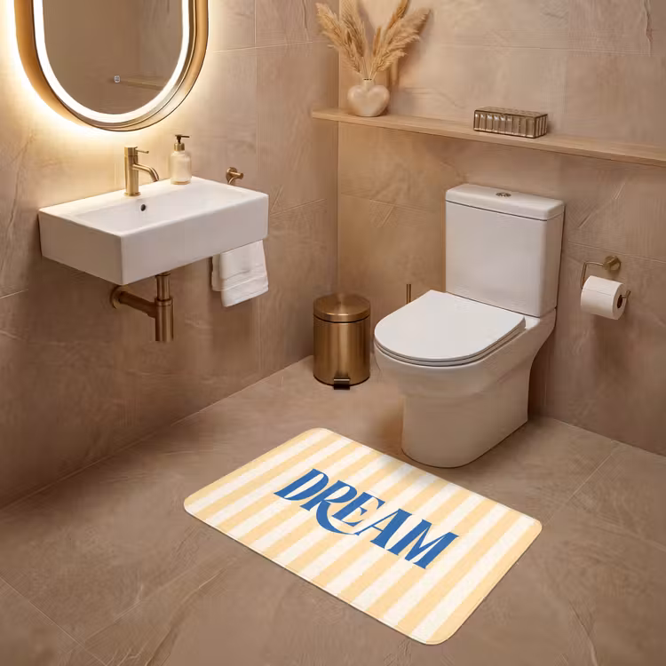 Wc Mat - Blauw - Geel - Strepen - Dream — 4