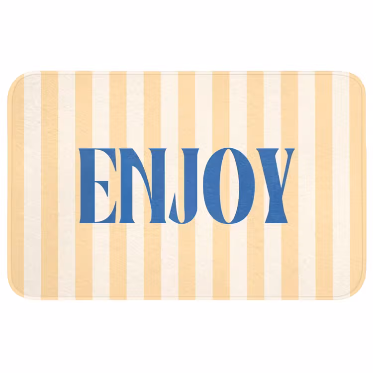 Wc Mat - Blauw - Geel - Strepen - Enjoy — 1