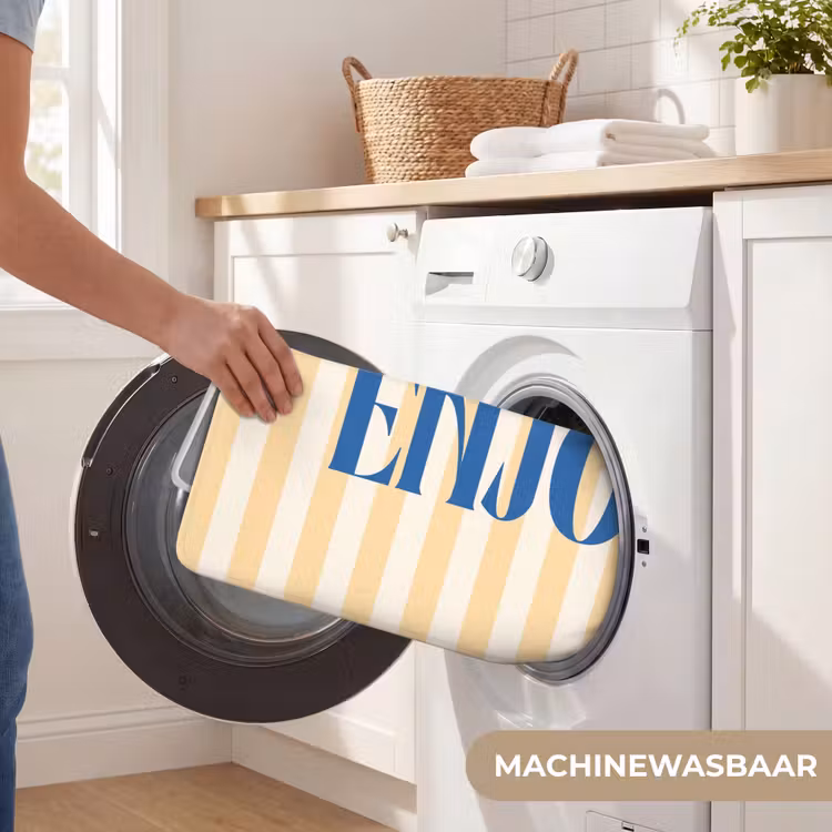 Wc Mat - Blauw - Geel - Strepen - Enjoy — 5