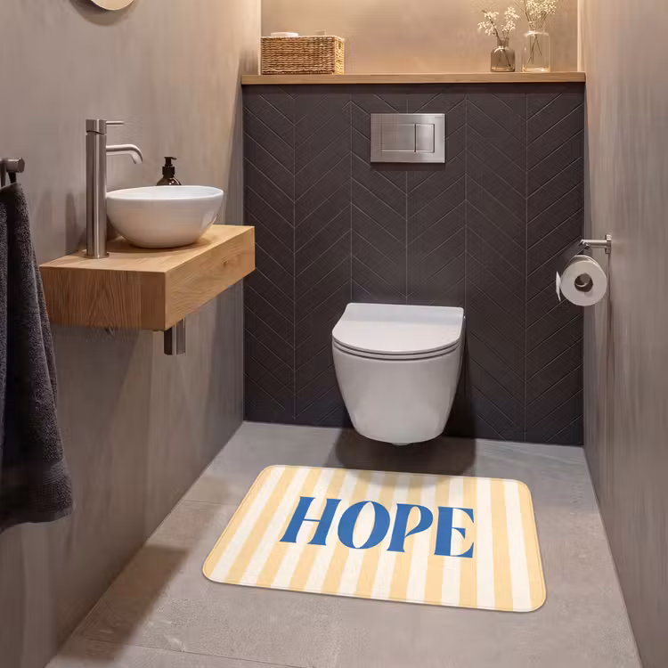 Wc Mat - Blauw - Geel - Strepen - Hope — 2