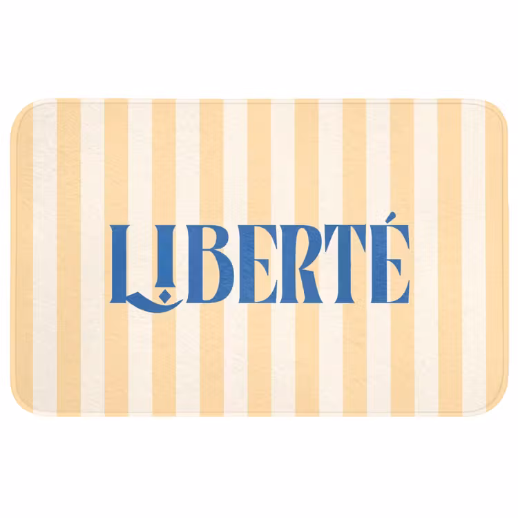 Wc Mat - Blauw - Geel - Strepen - Liberté — 1