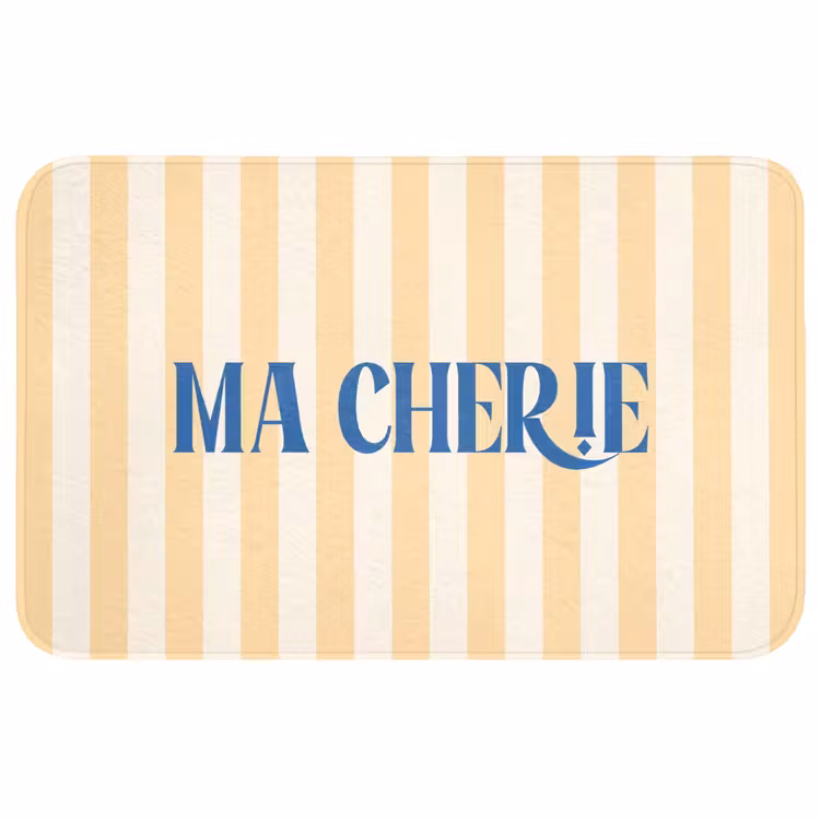 Wc Mat - Blauw - Geel - Strepen - Ma Cherie — 1