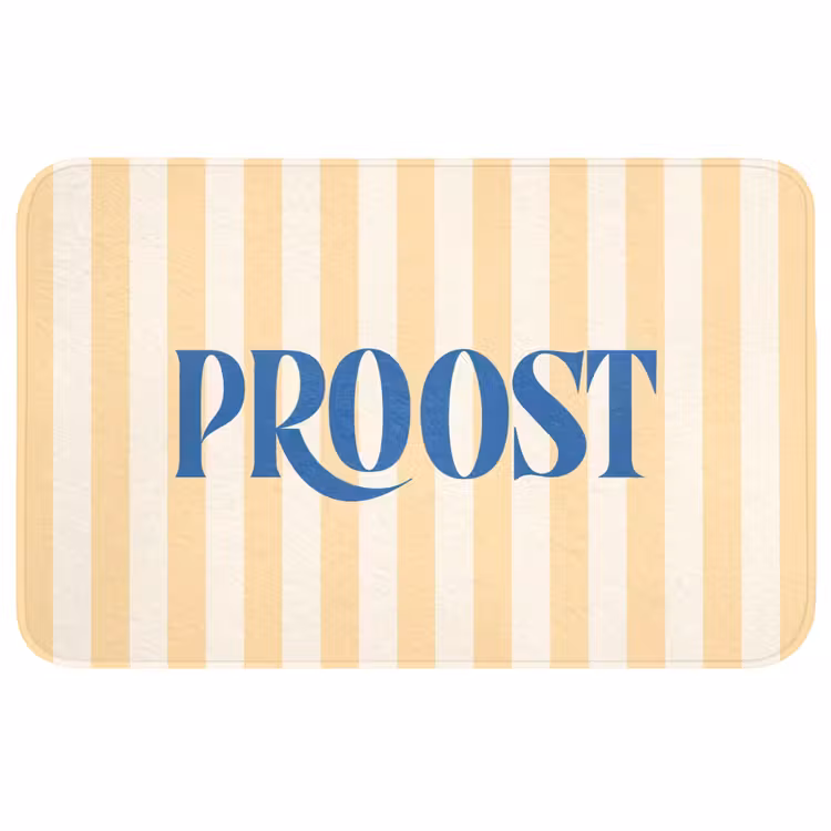 Wc Mat - Blauw - Geel - Strepen - Proost — 1