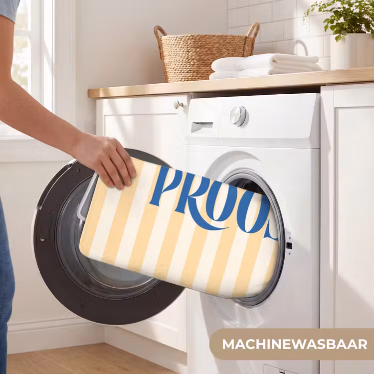 Wc Mat - Blauw - Geel - Strepen - Proost — 5