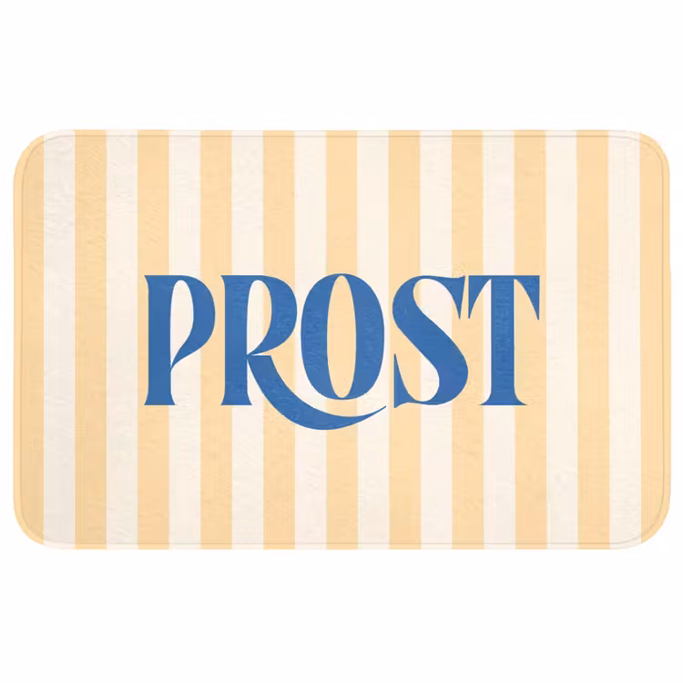 Wc Mat - Blauw - Geel - Strepen - Prost — 1