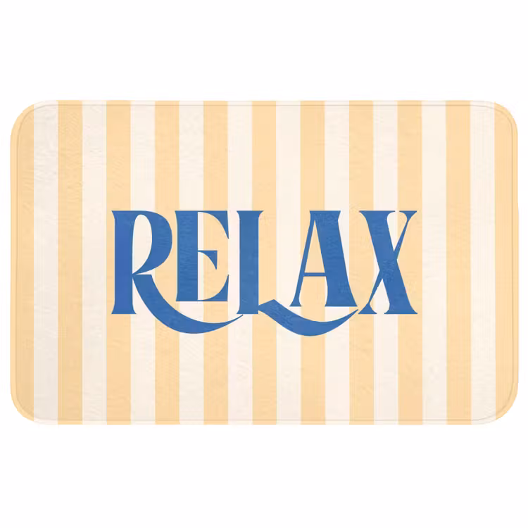 Wc Mat - Blauw - Geel - Strepen - Relax — 1