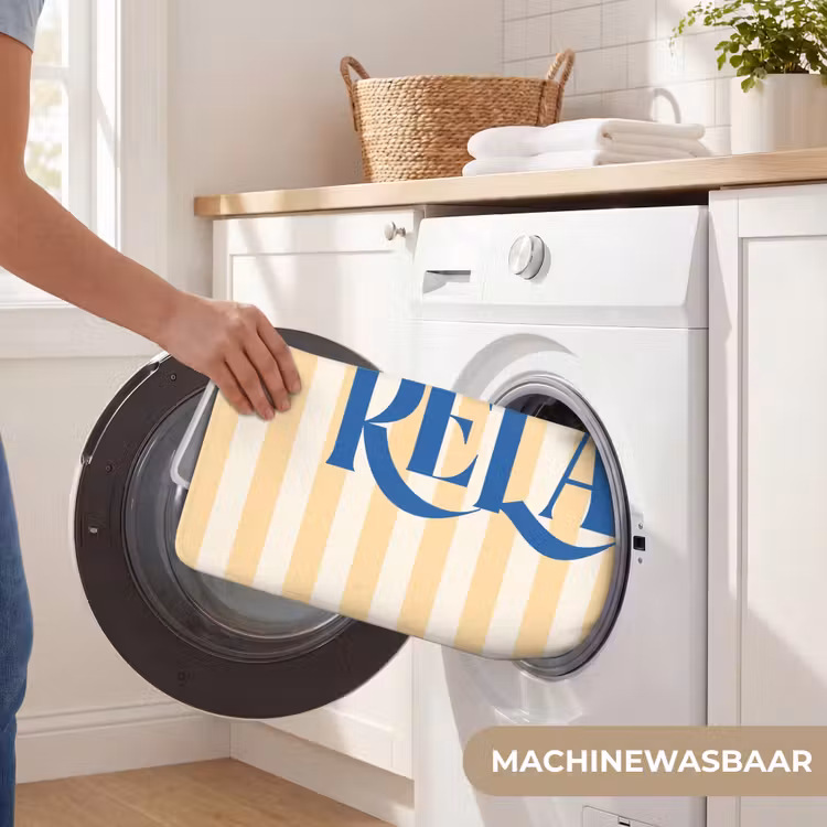 Wc Mat - Blauw - Geel - Strepen - Relax — 5