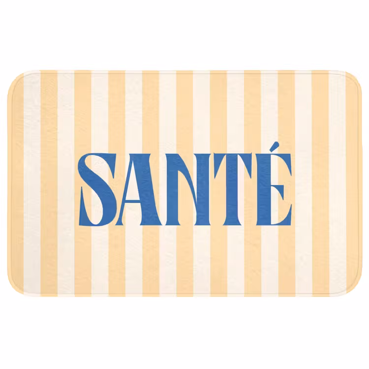 Wc Mat - Blauw - Geel - Strepen - Santé — 1