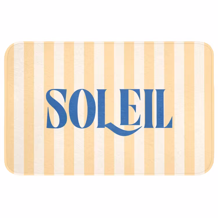 Wc Mat - Blauw - Geel - Strepen - Soleil — 1