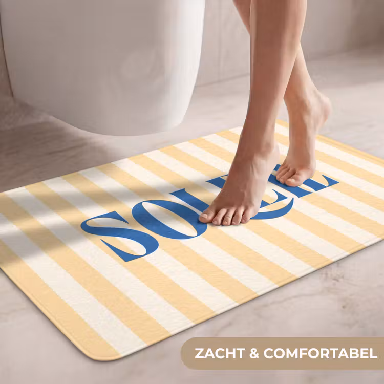 Wc Mat - Blauw - Geel - Strepen - Soleil — 7
