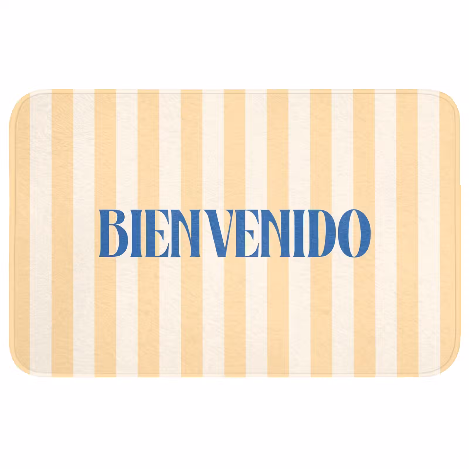 Wc Mat - Blauw - Geel - Strepen - Bienvenido — 1