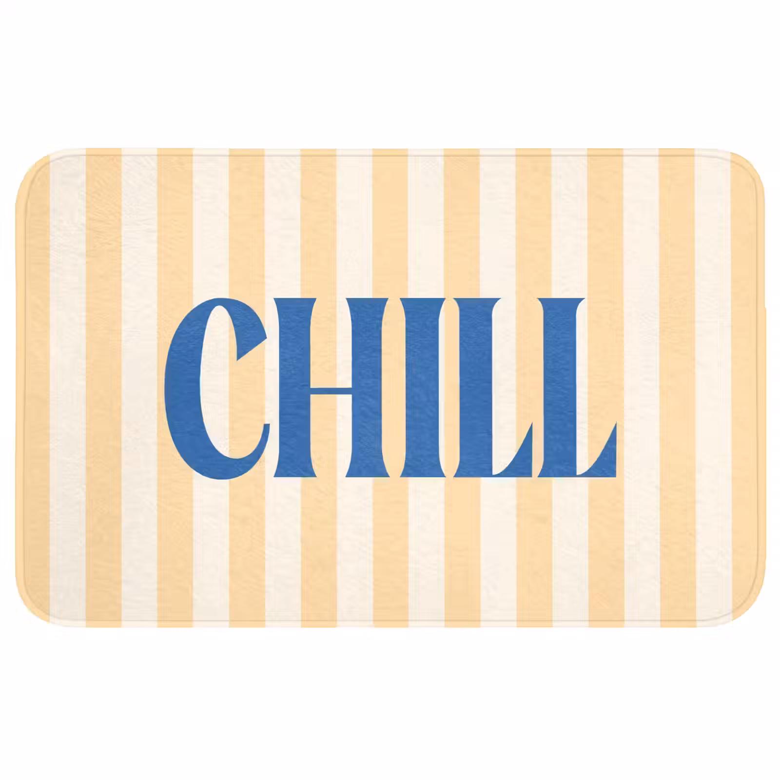 Wc Mat - Blauw - Geel - Strepen - Chill — 1