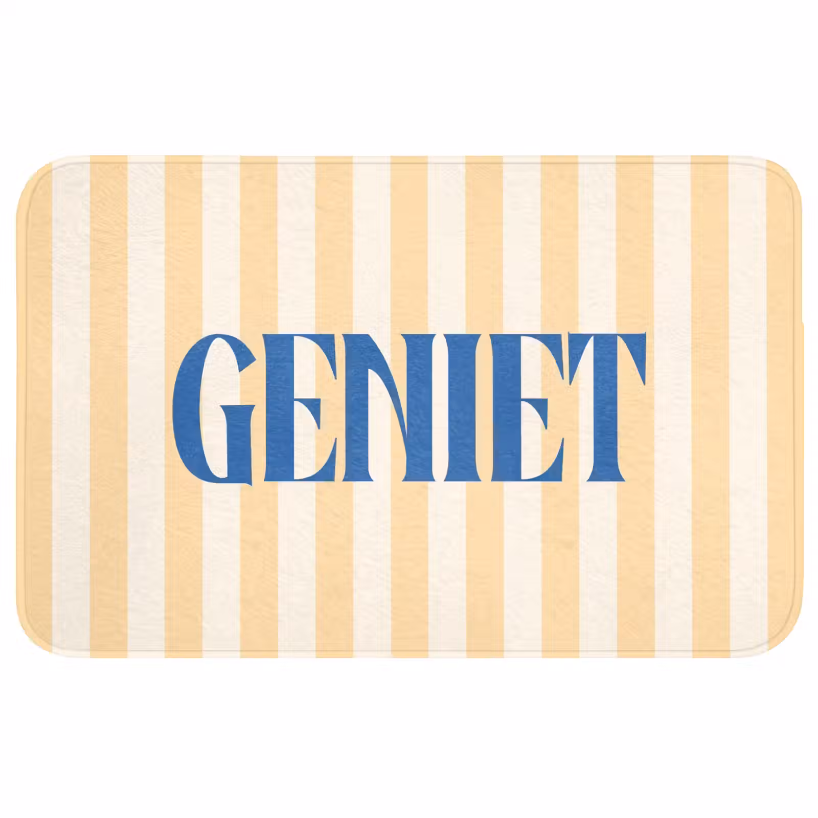Wc Mat - Blauw - Geel - Strepen - Geniet — 1