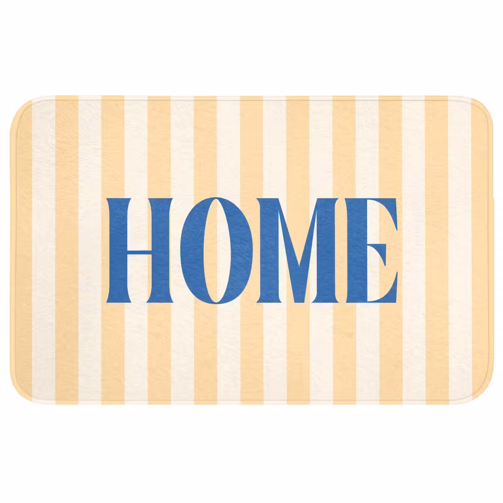 Wc Mat - Blauw - Geel - Strepen - Home — 1