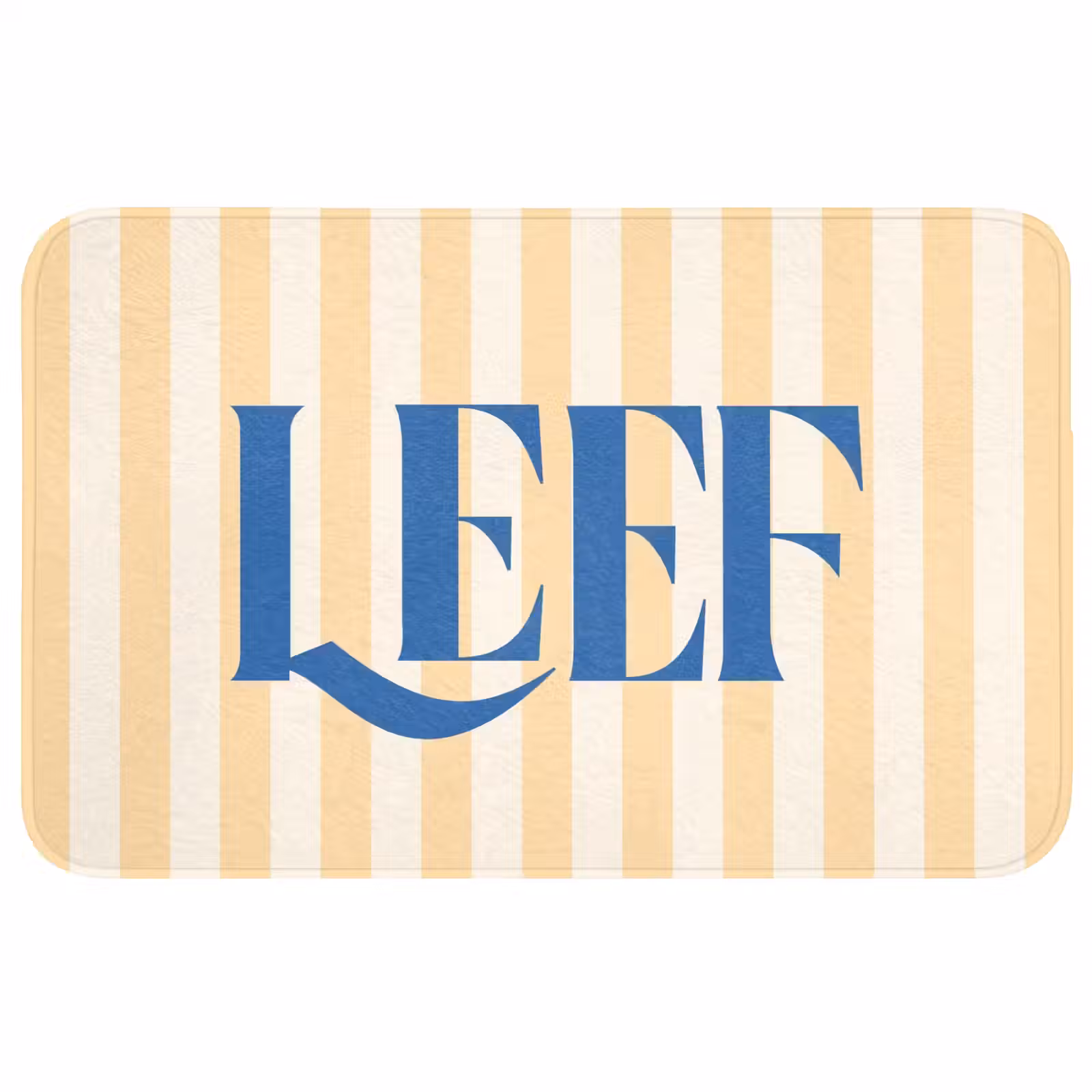 Wc Mat - Blauw - Geel - Strepen - Leef — 1