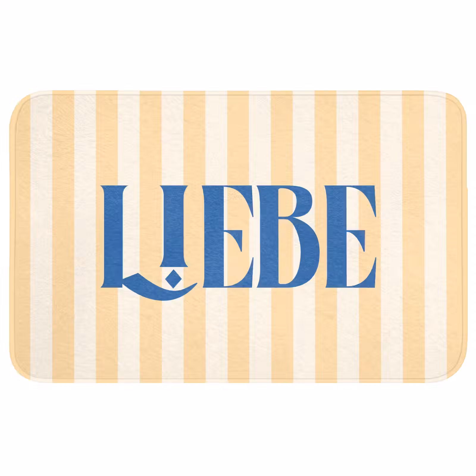 Wc Mat - Blauw - Geel - Strepen - Liebe — 1