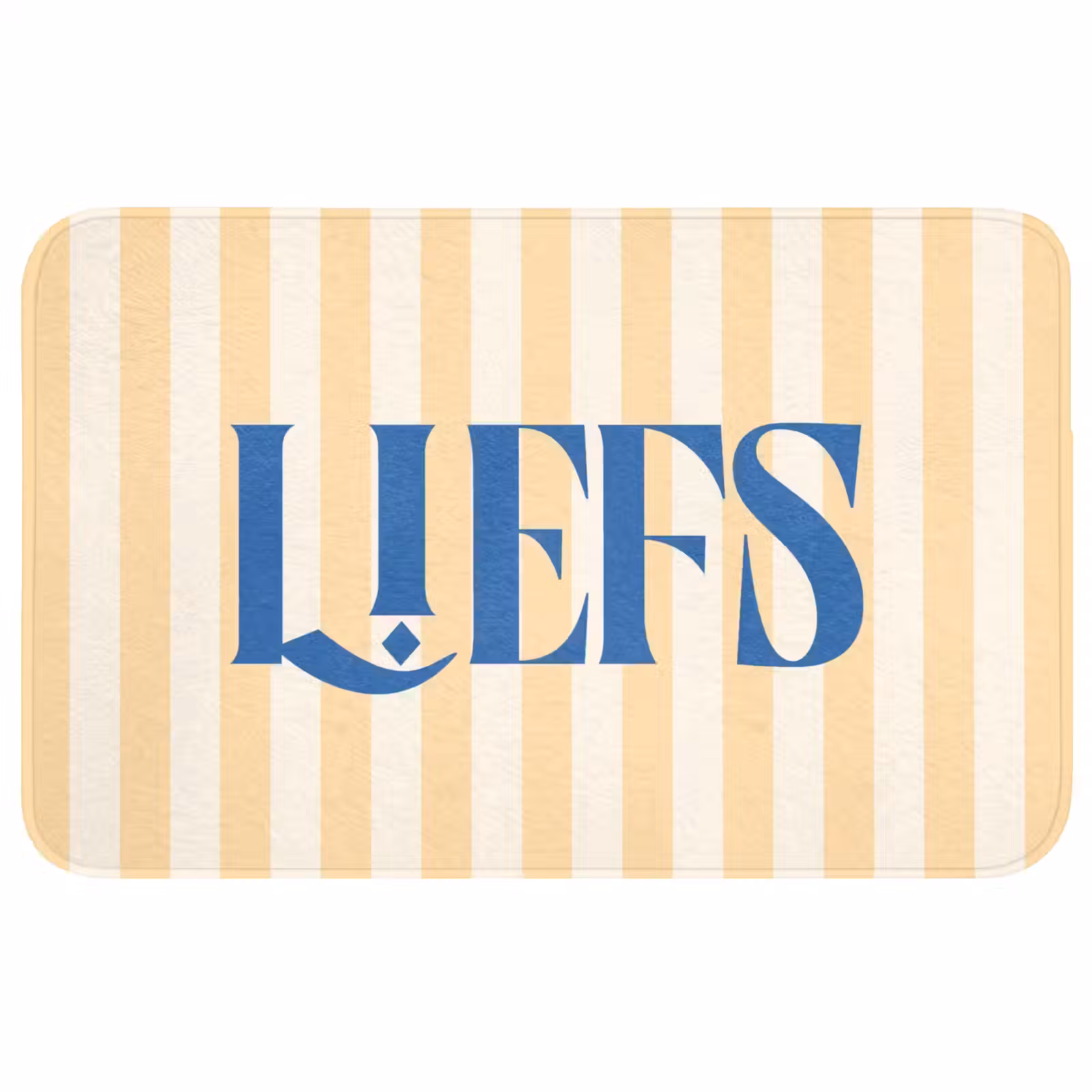 Wc Mat - Blauw - Geel - Strepen - Liefs — 1