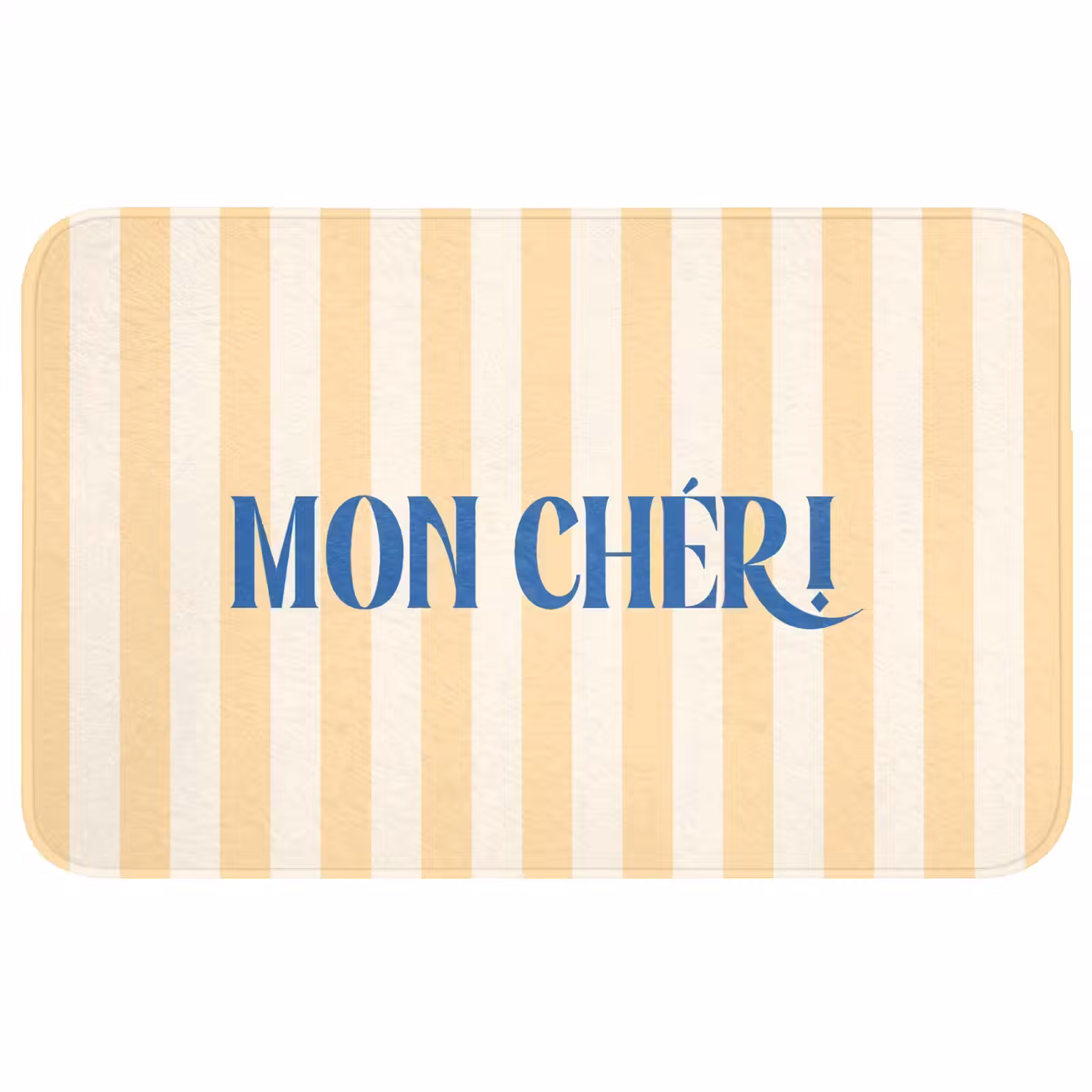 Wc Mat - Blauw - Geel - Strepen - Mon Chéri — 1