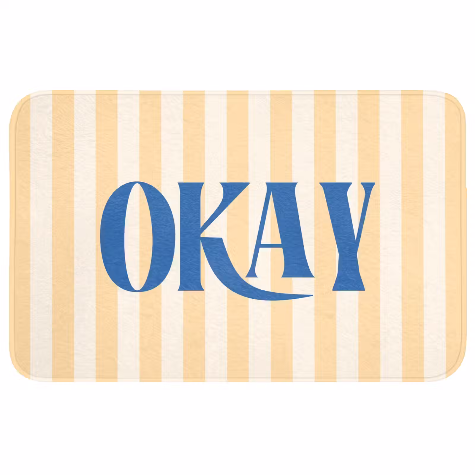 Wc Mat - Blauw - Geel - Strepen - Okay — 1