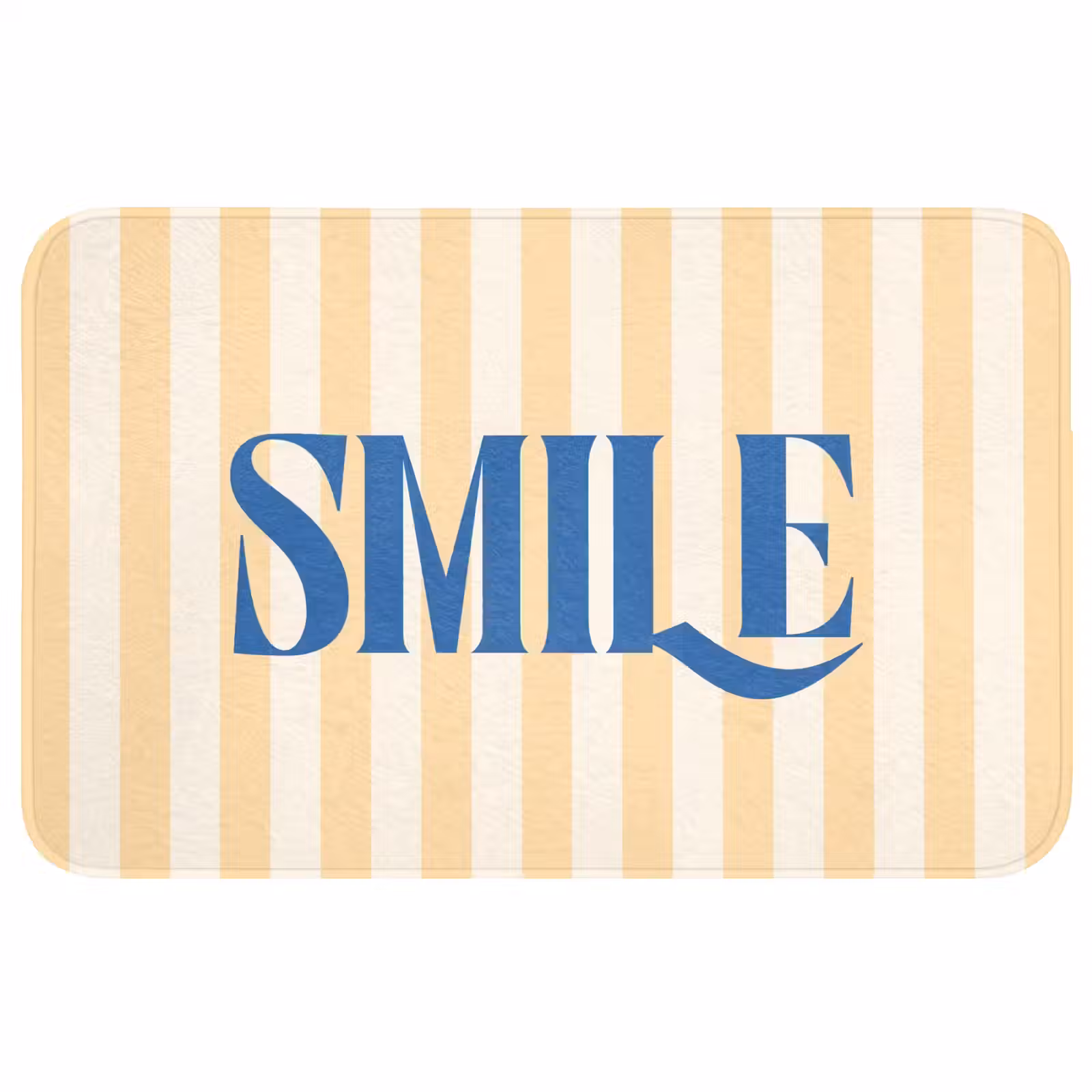 Wc Mat - Blauw - Geel - Strepen - Smile — 1