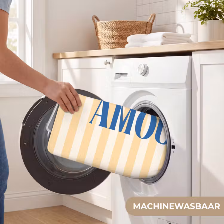 Wc Mat - Blauw - Geel - Strepen - Amour — 5