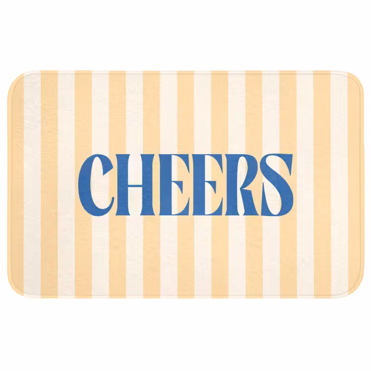 Wc Mat - Blauw - Geel - Strepen - Cheers — 1