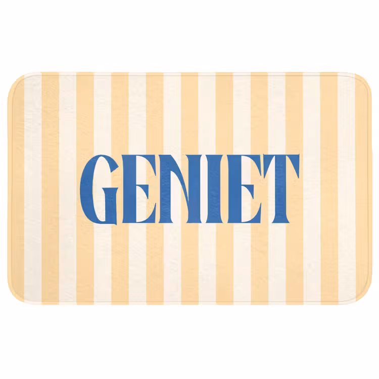 Wc Mat - Blauw - Geel - Strepen - Geniet — 1