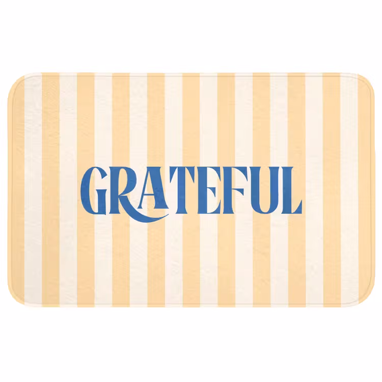 Wc Mat - Blauw - Geel - Strepen - Grateful — 1