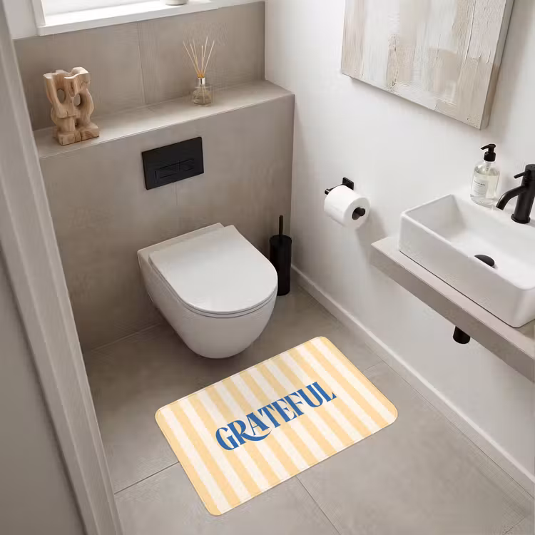 Wc Mat - Blauw - Geel - Strepen - Grateful — 6