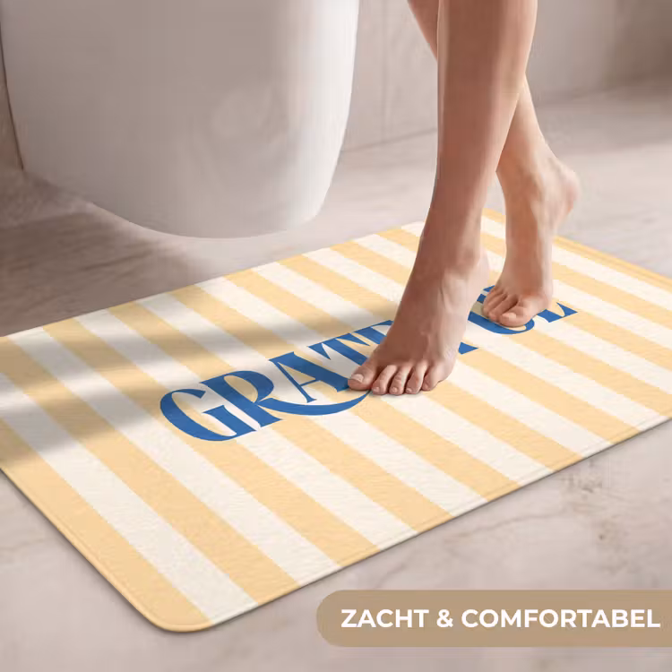 Wc Mat - Blauw - Geel - Strepen - Grateful — 7