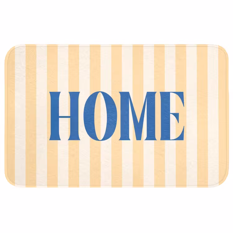 Wc Mat - Blauw - Geel - Strepen - Home — 1