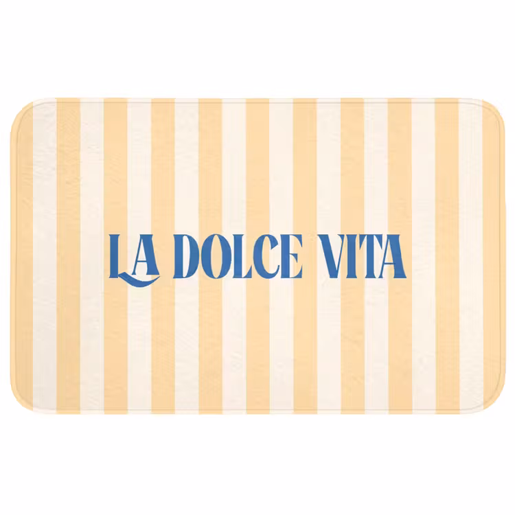 Wc Mat - Blauw - Geel - Strepen - La Dolce Vita — 1