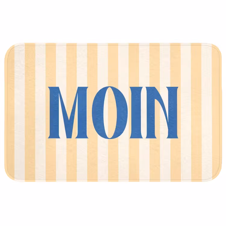 Wc Mat - Blauw - Geel - Strepen - Moin — 1