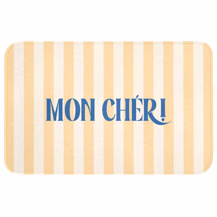 Wc Mat - Blauw - Geel - Strepen - Mon Chéri — 1