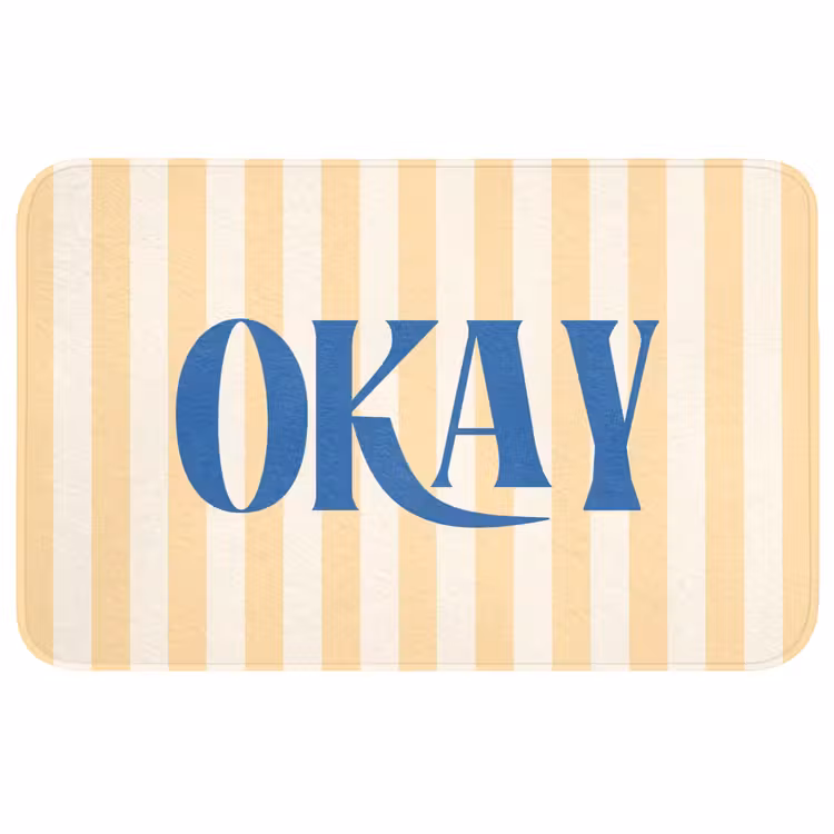 Wc Mat - Blauw - Geel - Strepen - Okay — 1