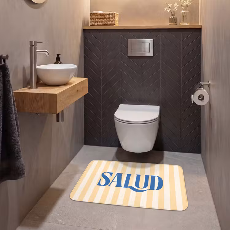 Wc Mat - Blauw - Geel - Strepen - Salud — 2