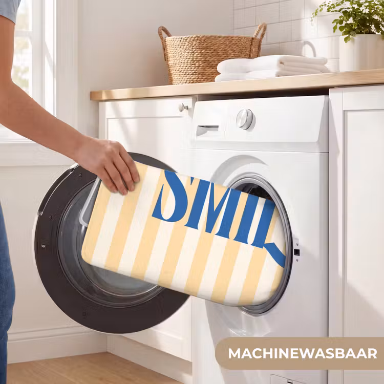 Wc Mat - Blauw - Geel - Strepen - Smile — 5