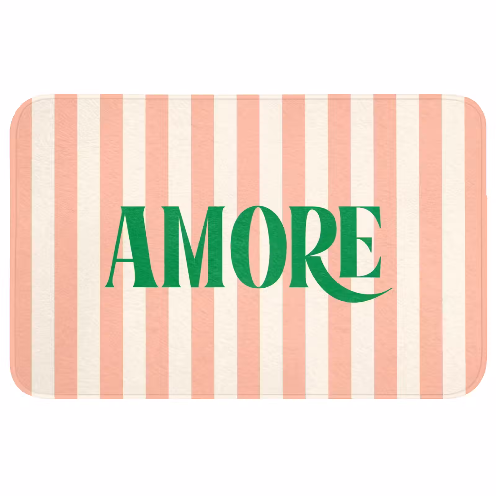 Wc Mat - Zachtroze - Groen- Strepen - Amore — 1